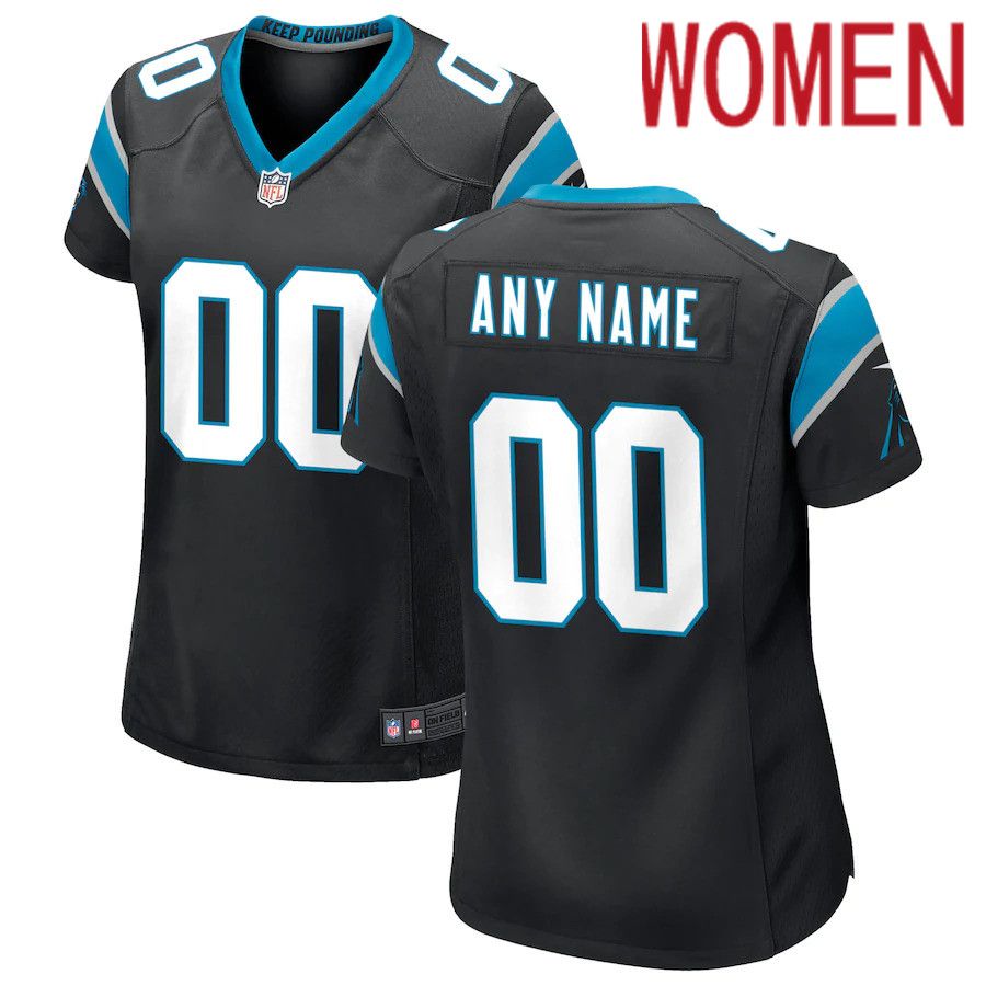 Women Carolina Panthers Nike Black Custom Game NFL Jersey